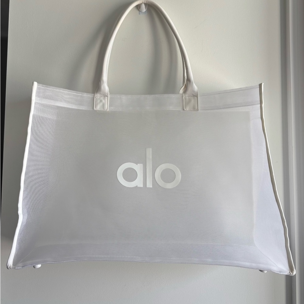 Alo, sheer tote bag , large, white